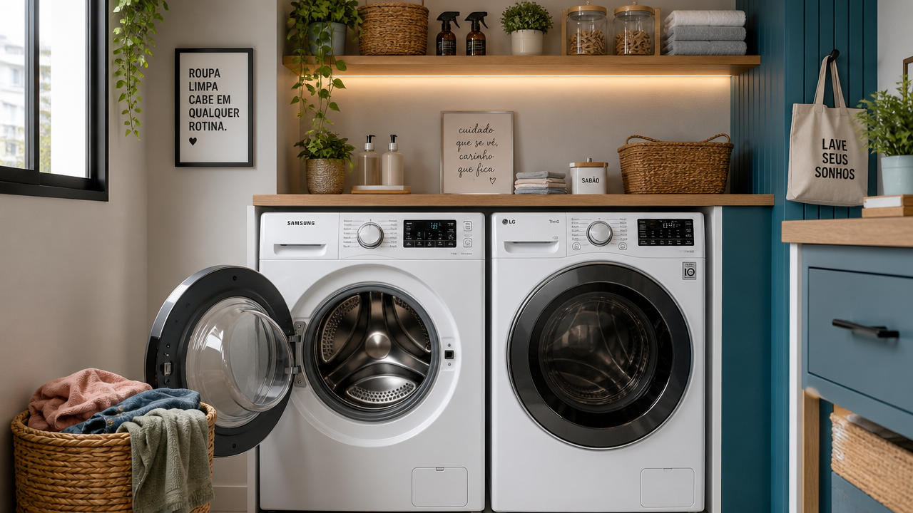 Lava e seca Samsung x LG: quais recursos realmente importam para apartamentos pequenos?