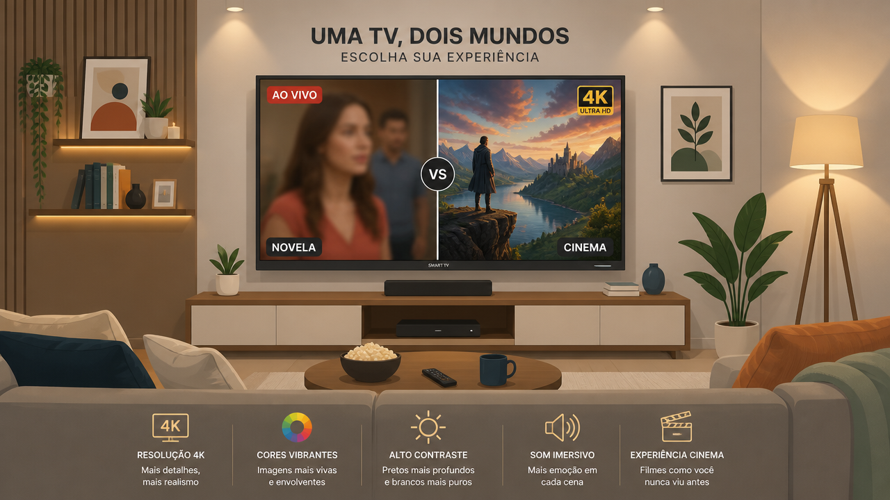 Por que uma novela ao vivo pode parecer pior que um filme na mesma Smart TV 4K?