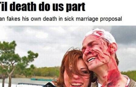 Russso finge própria morte para pedir namorada em casamento  