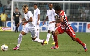 Neymar e Nunes no jogo do Santos X Botafogo.