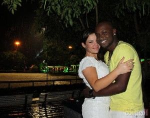 Thiaguinho e a atriz Fernanda Souza reveillon