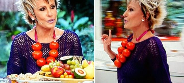 Ana Maria Braga usa Colar de Tomate