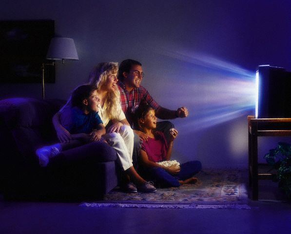 Family Watching TV Together