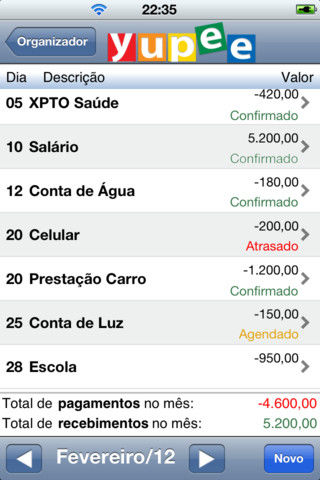 Aplicativo yupee controle financeiro android