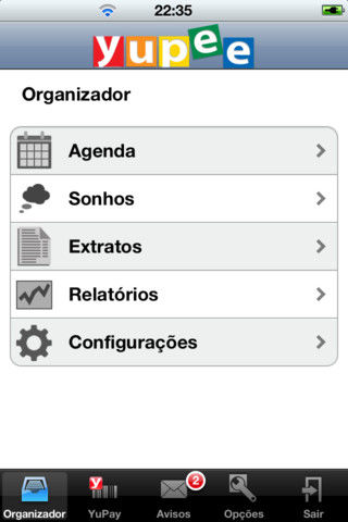 app controle financeiro yupee