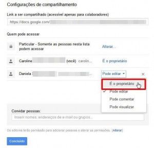 proprietário google drive dois