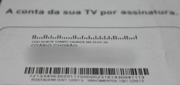 Cliente Claro TV é chamado de "Otário Chorão" em boleto