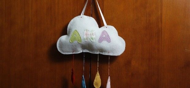 Aprenda a fazer nuvens com nome do bebê para enfeite de porta da maternidade