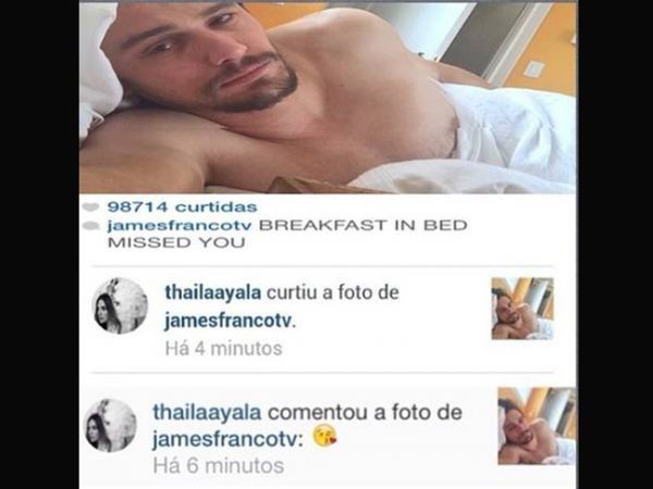 Thaila Ayala curte 'recado' de James Franco mas nega afair Thaila Ayala curte 'recado' de James Franco mas nega afair