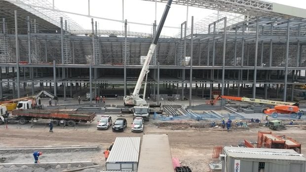 Obras no Itaquerão, um dos estádios das Copa 2014