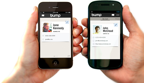 Aplicativo para celular "Bump"
