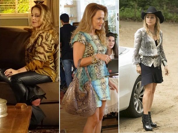 Moda de novela: look de Shirley (Em Família) abusa da estampa floral e Animal Print