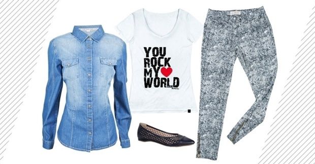 LOOK COMPLETO COM CALÇA ESTAMPADA