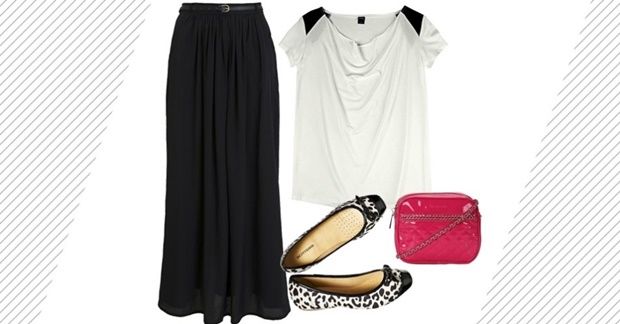 LOOK COMPLETO COM SAIA LONGA