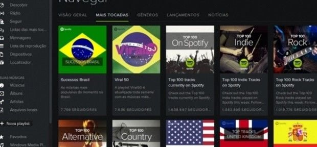 Serviço streaming para escutar músicas online, 'Spotify' chega ao Brasil com versão free