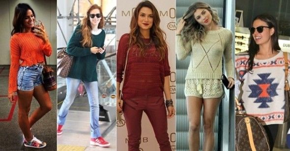 Dicas de moda feminina para usar blusa de tricô no Inverno; Inspire-se no look das famosas