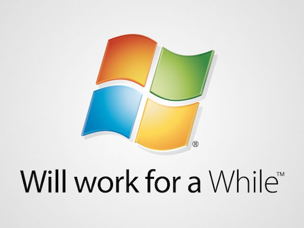 Windows ganhou a frase "Funcionarei durante um tempo"