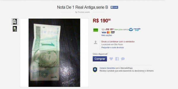 Nota de um real