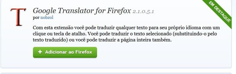 Google Translator for Firefox