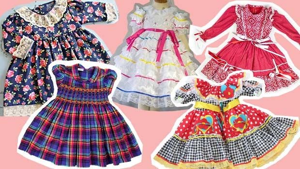 Vestidos com tema de Festa Junina para crianças