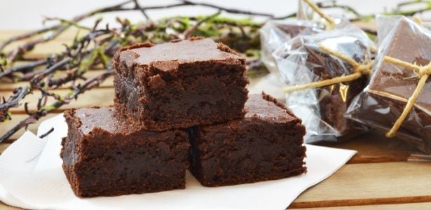 Brownie com bebida alcoólica